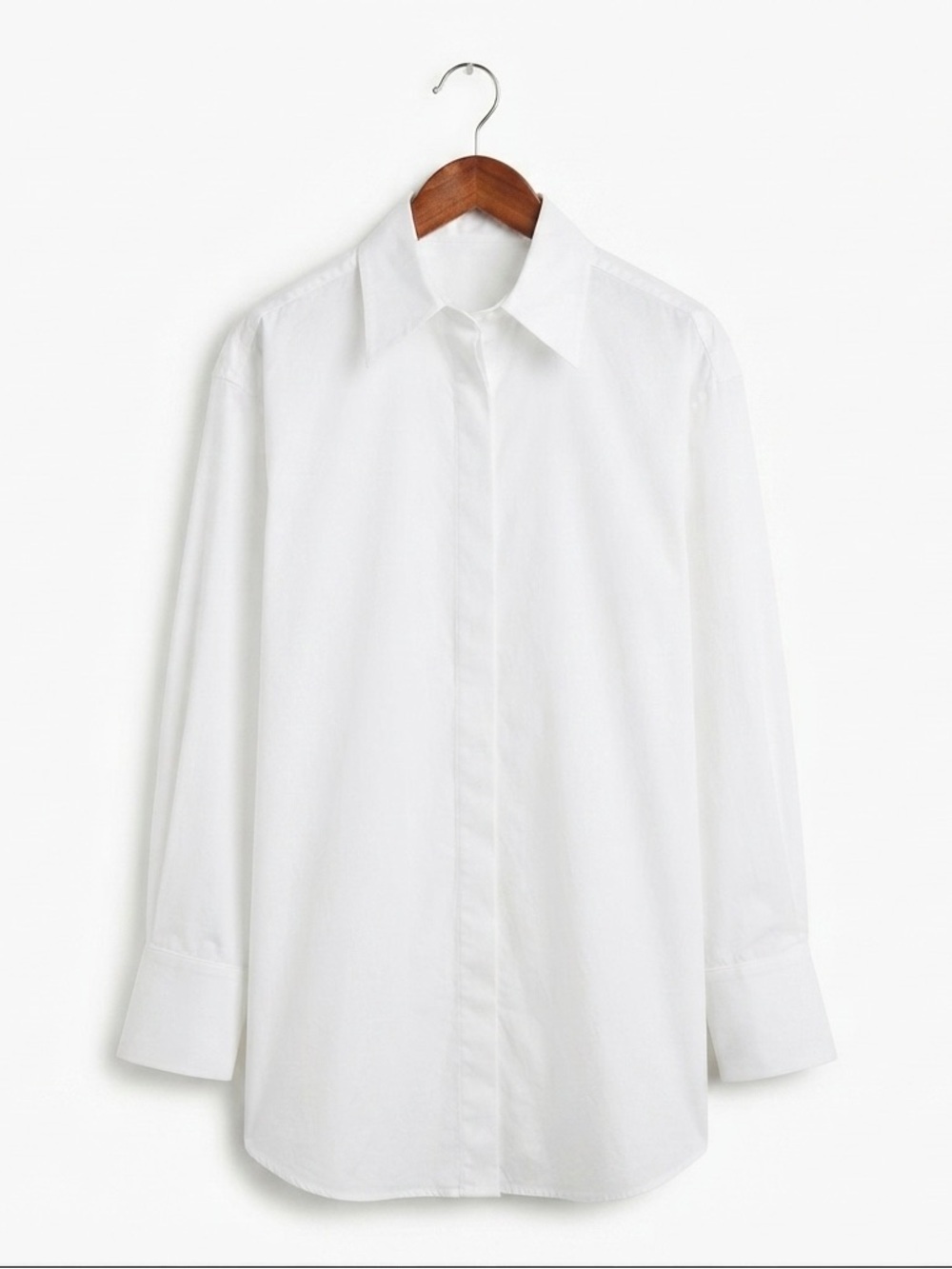 H&M mini shirt dress white Large